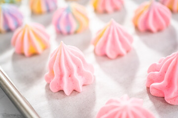 Fototapeta na wymiar Unicorn meringue cookies