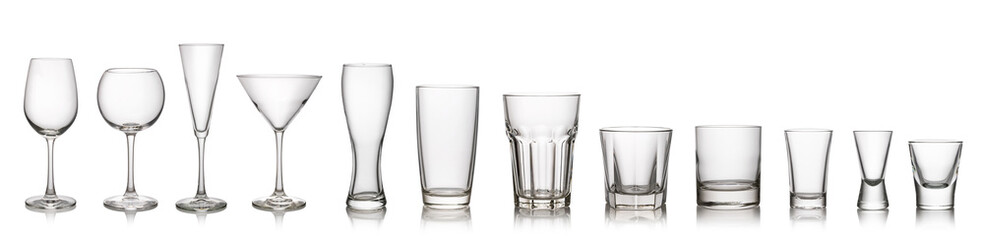 Glass on a white background