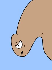 cute monster cartoon on blue background
