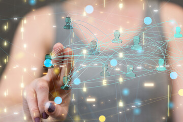 Global network. Blockchain. 3D illustration. Neural networks and artificial intelligence. Abstract