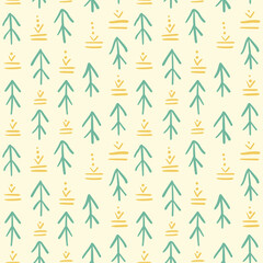 Hand Drawn ethnic abstract seamless pattern, bohemian vector background.