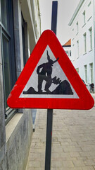 Traffic sign of the devil, satan