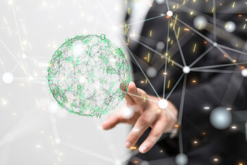 Big data visualization background.Abstract technology
