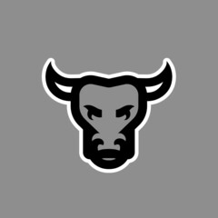 Bull Vector Logo. Angry bull head emblem design