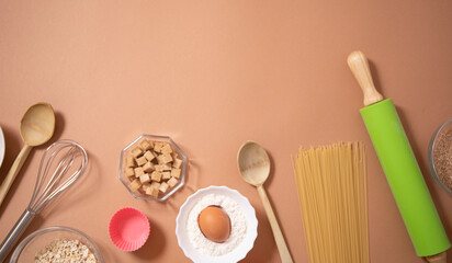 Fototapeta na wymiar baking ingredients for baking