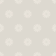 Seamless pattern neutral minimalist flowers. Simple floral background. Vector illustration. - 483976333