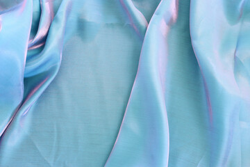 Pastel blue with pink light silk fabric texture background