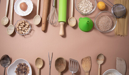 Fototapeta na wymiar spoons with kitchen