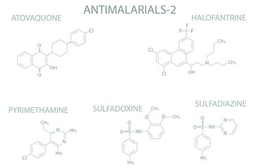  Antimalarials molecular skeletal chemical formula.	
