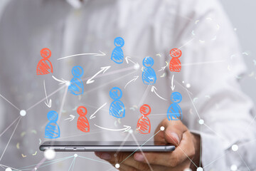 Global network. Blockchain. 3D illustration. Neural networks and artificial intelligence. Abstract