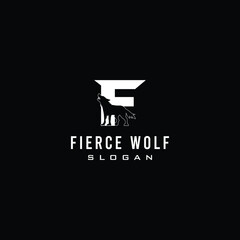 F LOGO DESIGN , MINIMAL F LOGO, WOLF LOGO IN F