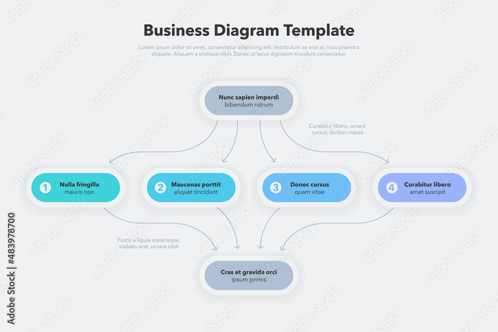 Poster modern business diagram template with four stages. flat design, easy to use for your website or pres