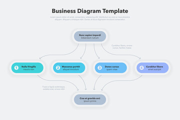 Obraz premium Modern business diagram template with four stages. Flat design, easy to use for your website or presentation.