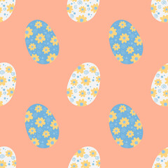 easter egg and bunny cute elements seamless design