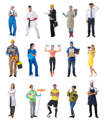 Fototapeta premium Diverse professions people