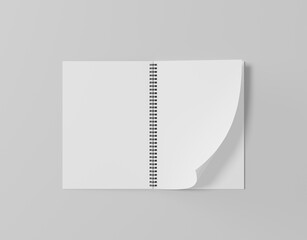 Blank spring note mockup, A realistic set of white notepad sheets