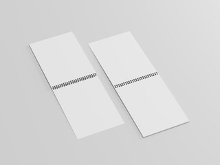 Blank spring note mockup, A realistic set of white notepad sheets