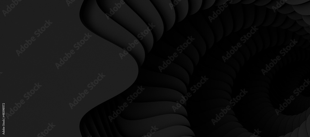 Aufkleber Radial lines with rotating distortion. Abstract spiral, vortex shape, element.