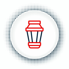 Line Garden light lamp icon isolated on white background. Solar powered lamp. Lantern. Street lamp. Colorful outline concept. Vector