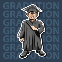 Graduation. Cartoon. Vector Illustration EPS10