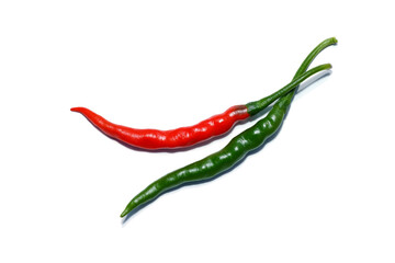 Close up Chili, Chilli Pepper on white background.