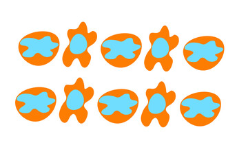 Coloured shapes complementary colours for design projects