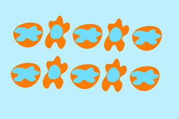 Coloured shapes complementary colours for design projects