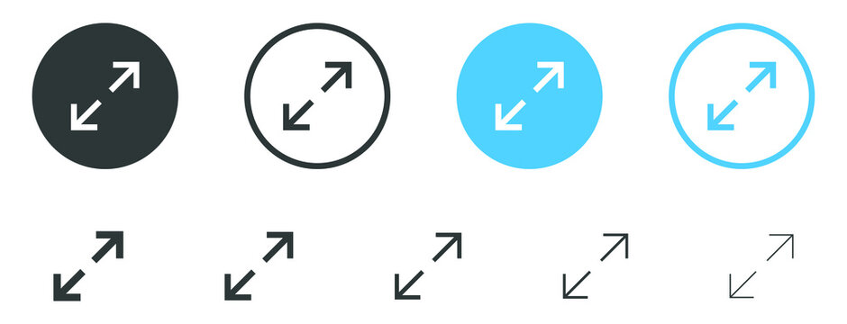 arrow maximize icon two arrows expand icons resize zoom scale icon
