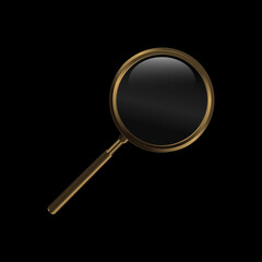 Realistic and nostalgic magnifying glass drawing. Vector