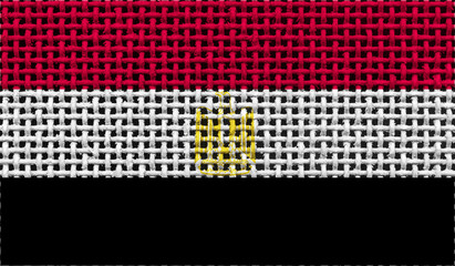 Egypt flag on the surface of a metal lattice. 3D image