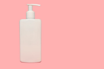 White plastic container for leather. On white background. Close-up.