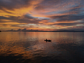 Fototapeta premium sunset on the lake