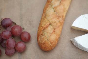 Food is on the table. Sweets and bread products