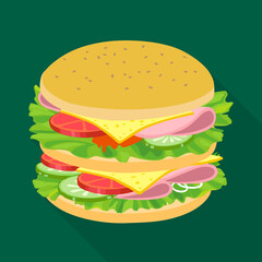 Vector design of bun and burger symbol. Web element of bun and turkey stock vector illustration.
