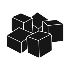 Vector illustration of cube and cane sign. Graphic of cube and sugar stock vector illustration.