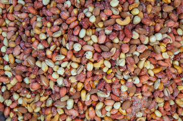 Salted nuts on the market