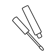 Isolated object of lipstick and pomade logo. Graphic of lipstick and gloss stock symbol for web.