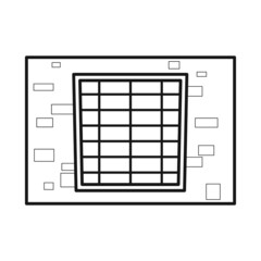 Vector illustration of window and prison symbol. Graphic of window and cell vector icon for stock.