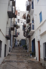 Small city in Spain, streets, white houses