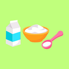 milk powder and milk box vector