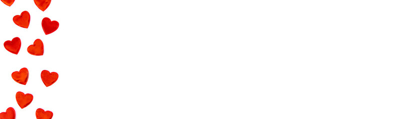 Hearts isolate on white background. Valentine's Day. Selective focus.