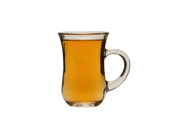 A turkish glass of tea isolated on white background.