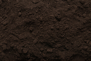 Black land for plant background. Top view.