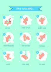Hand washing rules to prevent coronavirus infection - clean hands save lives