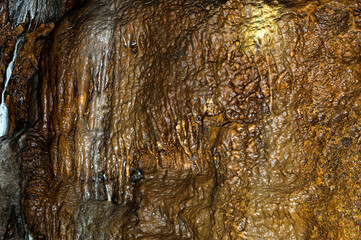 Stalactite, stalagmite walls of the cave. Template for design.