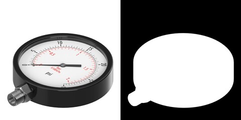 3D rendering illustration of a pressure gauge