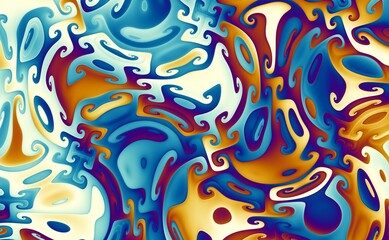 Abstract wavy futuristic ornament. Horizontal background with aspect ratio 16 : 9