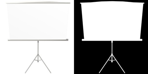 3D rendering illustration of a projection canvas
