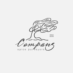 tree logo design natural and abstract leaf