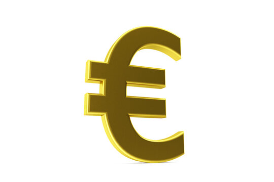 Golden euro symbol. Euro sign. 3D euro sign. 3D illustration.